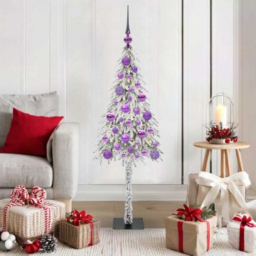 Albero di Natale con 150 LED Bianco 120 cm PE e Acciaio