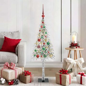 Albero di Natale con 150 LED Bianco 120 cm PE e Acciaio