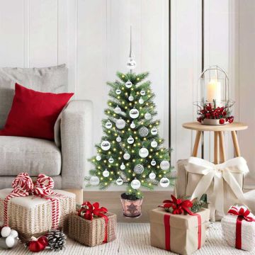 Albero di Natale con 150 LED con supporto Verde 90 cm PE