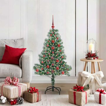 Albero di Natale Artificiale Imbiancato con Luci LED 120 cm