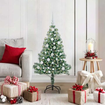 Albero di Natale Artificiale Imbiancato con Luci LED 120 cm
