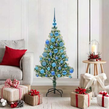 Albero di Natale Artificiale Imbiancato con Luci LED 120 cm