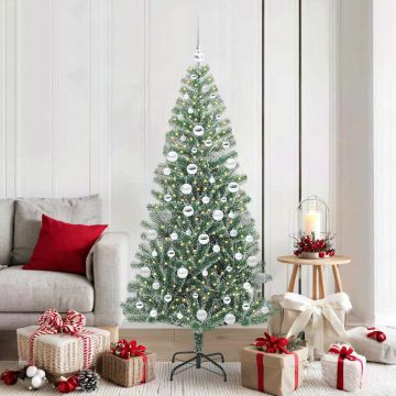 Albero di Natale Artificiale Imbiancato con Luci LED 180 cm