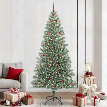 Albero di Natale Artificiale Imbiancato con Luci LED 240 cm