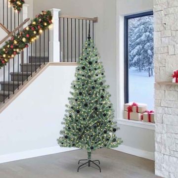 Albero di Natale Artificiale Imbiancato con Luci LED 240 cm