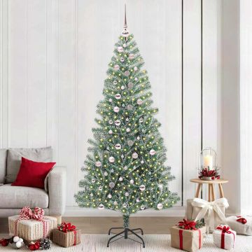 Albero di Natale Artificiale Imbiancato con Luci LED 240 cm