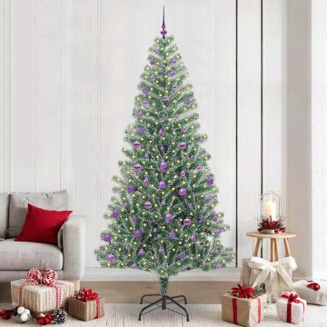 Albero di Natale Artificiale Imbiancato con Luci LED 240 cm