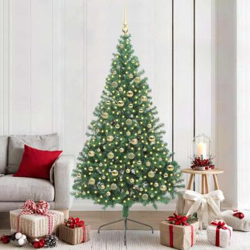 Albero di Natale artificiale con luci integrate Verde 210 cm