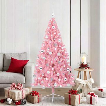 Albero di Natale artificiale con luci integrate Rosa 180 cm PVC