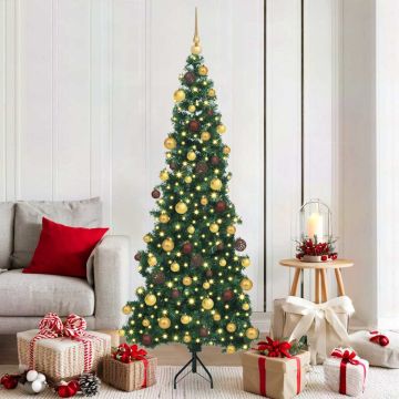 Albero di Natale Artificiale Angolare con 300 LED Verde 180 cm