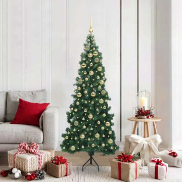 Albero di Natale Artificiale Angolare con 300 LED Verde 180 cm