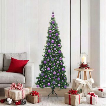 Albero di Natale Artificiale Angolare con 300 LED Verde 180 cm
