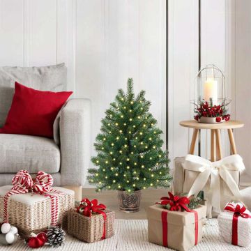 Albero di Natale artificiale con 150 LED Verde 75 cm PE e PVC