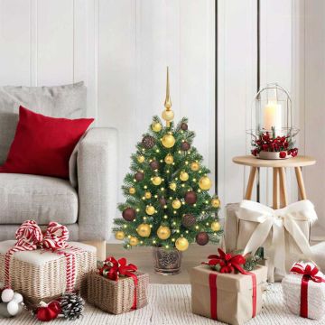 Albero di Natale artificiale con 150 LED Verde 75 cm PE e PVC