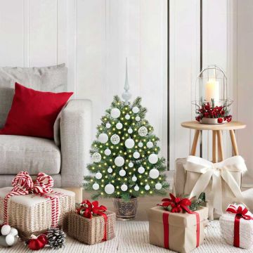 Albero di Natale artificiale con 150 LED Verde 75 cm PE e PVC