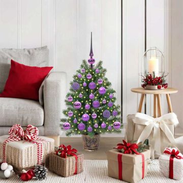 Albero di Natale artificiale con 150 LED Verde 75 cm PE e PVC