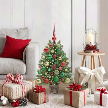 Albero di Natale artificiale con 150 LED Verde 75 cm PE e PVC