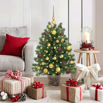 Albero di Natale artificiale con 150 LED Verde 95 cm PE e PVC