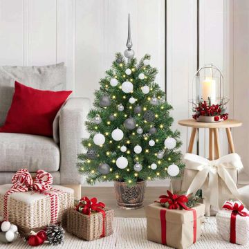 Albero di Natale artificiale con 150 LED Verde 95 cm PE e PVC