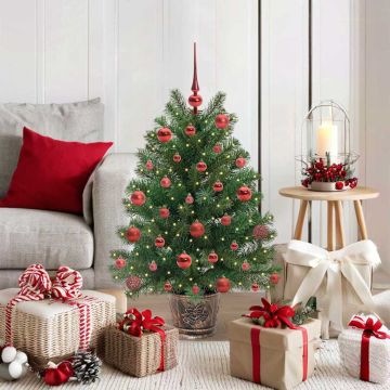 Albero di Natale artificiale con 150 LED Verde 95 cm PE e PVC