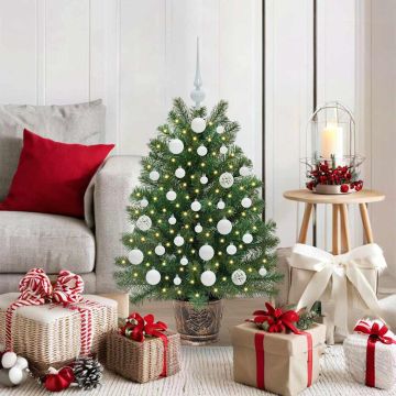 Albero di Natale artificiale con 150 LED Verde 95 cm PE e PVC