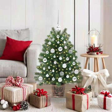Albero di Natale artificiale con 150 LED Verde 95 cm PE e PVC