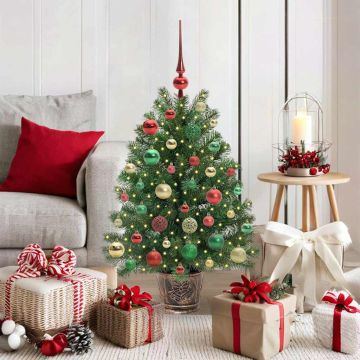 Albero di Natale artificiale con 150 LED Verde 95 cm PE e PVC