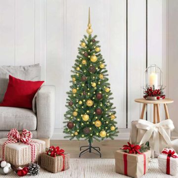 Albero di Natale artificiale con 150 LED Verde 120 cm PE e PVC