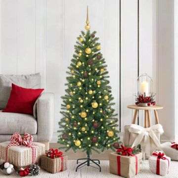 Albero di Natale artificiale con 150 LED Verde 150 cm PE e PVC