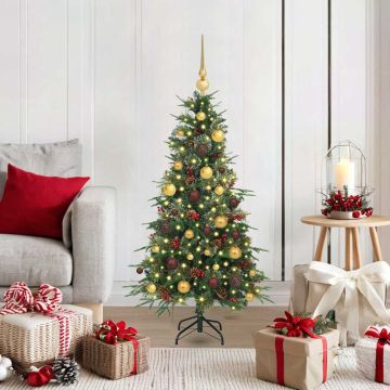 Albero di Natale Artificiale con Rami Pieghevoli Verde 120 cm