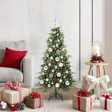 Albero di Natale Artificiale con Rami Pieghevoli Verde 120 cm