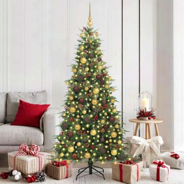 Albero di Natale Artificiale con Rami Pieghevoli Verde 180 cm