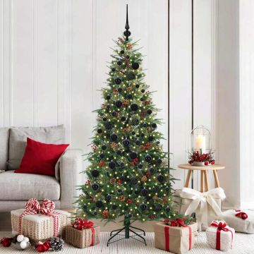 Albero di Natale Artificiale con Rami Pieghevoli Verde 180 cm
