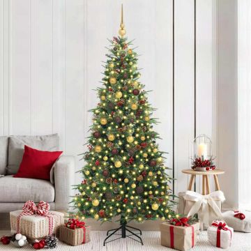 Albero di Natale Artificiale con Rami Pieghevoli Verde 210 cm