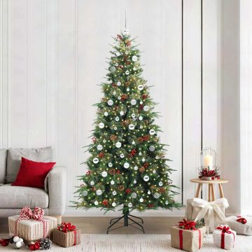 Albero di Natale Artificiale con Rami Pieghevoli Verde 210 cm