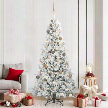 Albero di Natale Artificiale con Rami Pieghevoli Bianco 210 cm