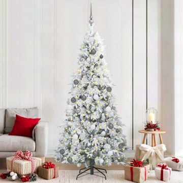 Albero di Natale Artificiale con Rami Pieghevoli Bianco 210 cm
