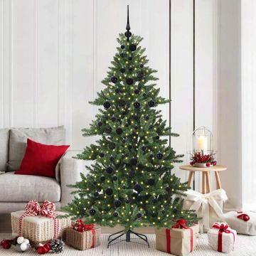 Albero di Natale Artificiale con Rami Pieghevoli Verde 180 cm