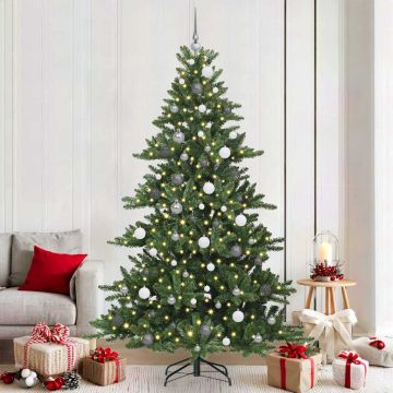 Albero di Natale Artificiale con Rami Pieghevoli Verde 210 cm