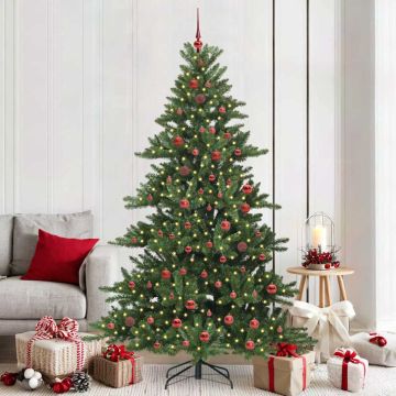 Albero di Natale Artificiale con Rami Pieghevoli Verde 210 cm