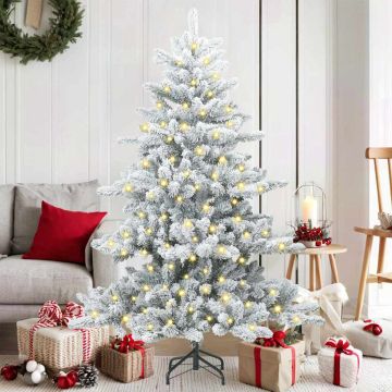 Albero di Natale Artificiale con Rami Pieghevoli Bianco 150 cm