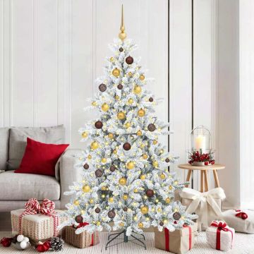 Albero di Natale Artificiale con Rami Pieghevoli Bianco 180 cm