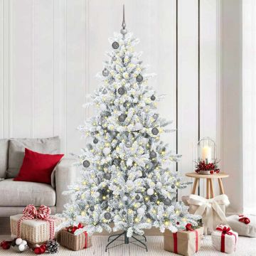 Albero di Natale Artificiale con Rami Pieghevoli Bianco 210 cm