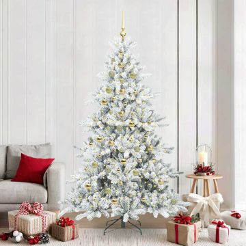Albero di Natale Artificiale con Rami Pieghevoli Bianco 210 cm