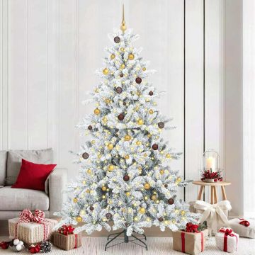 Albero di Natale Artificiale con Rami Pieghevoli Bianco 240 cm