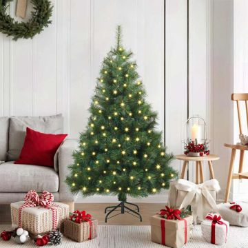 Albero di Natale artificiale con 150 LED Verde 120 cm PE e PVC
