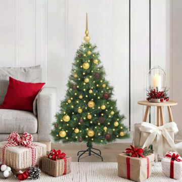Albero di Natale artificiale con 150 LED Verde 120 cm PE e PVC