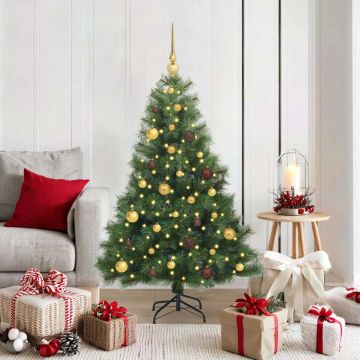 Albero di Natale artificiale con 150 LED Verde 150 cm PE e PVC