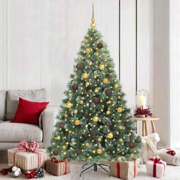 Albero di Natale artificiale con 300 LED Verde 180 cm PE e PVC