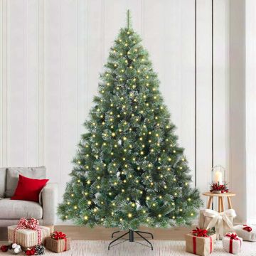 Albero di Natale artificiale con 300 LED Verde 240 cm PE e PVC